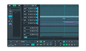 SoundBridge is a free audio recording software for Windows, shown here with a digital audio workstation interface displaying tracks and timeline.