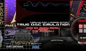 Aly James Lab FMDRIVE VST plugin, featuring YM2612 DAC emulation and true FM synthesis for 16-bit Sega Mega Drive sounds.